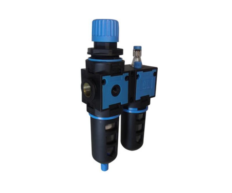 Conjunto de tratamento do ar industrial 1/4 mini e 1/4 - 3/8 - 1/2 médio